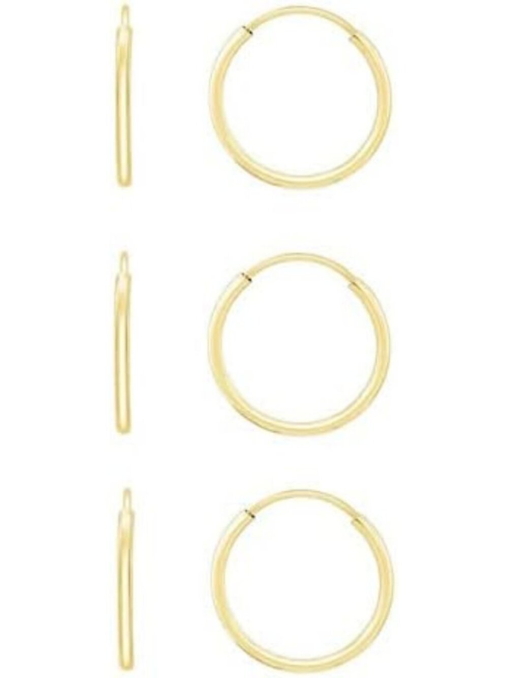 14k Solid Gold Endless Thin Hoop Earrings | Cartilage, Helix, Tragus & Nose